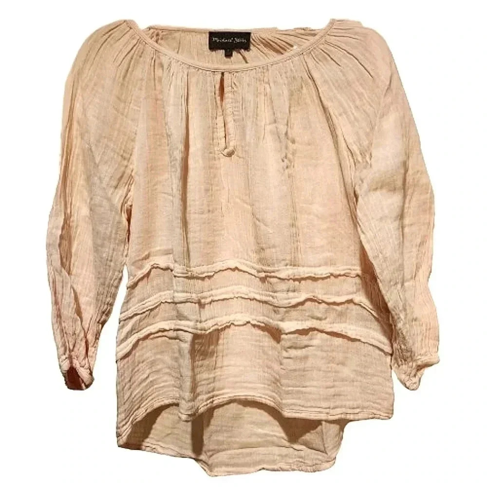 Michael Stars Blush pink romantic boho ruffled top Size Small